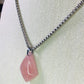 Natural rose quartz with 316 surgical steel  necklace. Tarnish and water resistant.