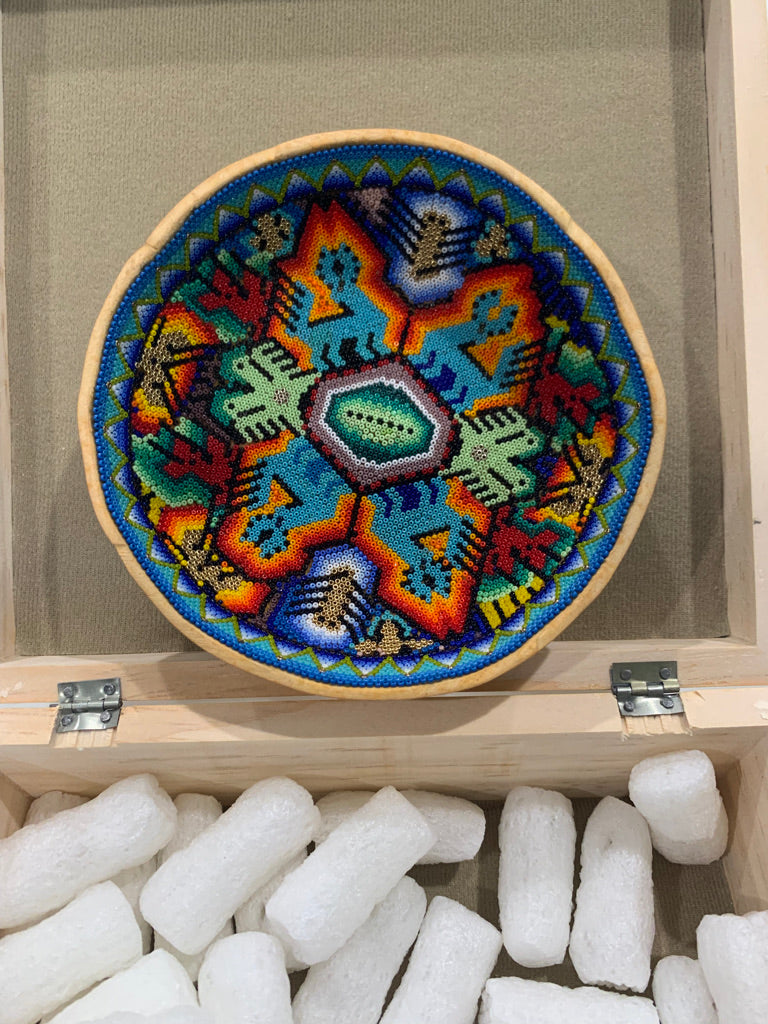 Jicara Ceremonial Bowl (Wixarika) Wicks and Stonez